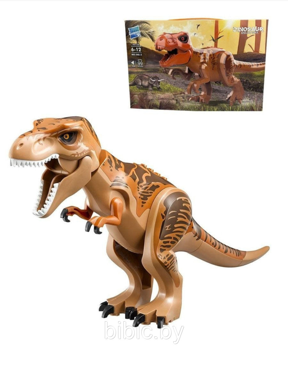 Конструктор динозавры 9 видов со звуком коричневый - фото 1 - id-p162249317