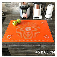Коврик силиконовый для раскатки теста, 60 х 45 см (64 х 45 см) Оранжевый