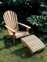 Кресло садовое из массива сосны "Адирондак Алабама" с подставкой для ног