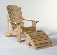 Кресло садовое из массива сосны "Адирондак Миннесота" с подставкой для ног