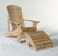 Кресло садовое из массива сосны "Адирондак Миннесота" с подставкой для ног