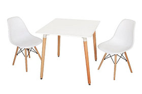 Комплект обеденный стол и 2 кресла white
