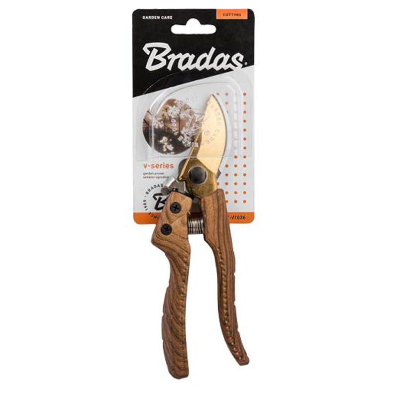 Секатор V-SERIES садовый, сталь SK5, ручки "под дерево", диаметр реза 25мм