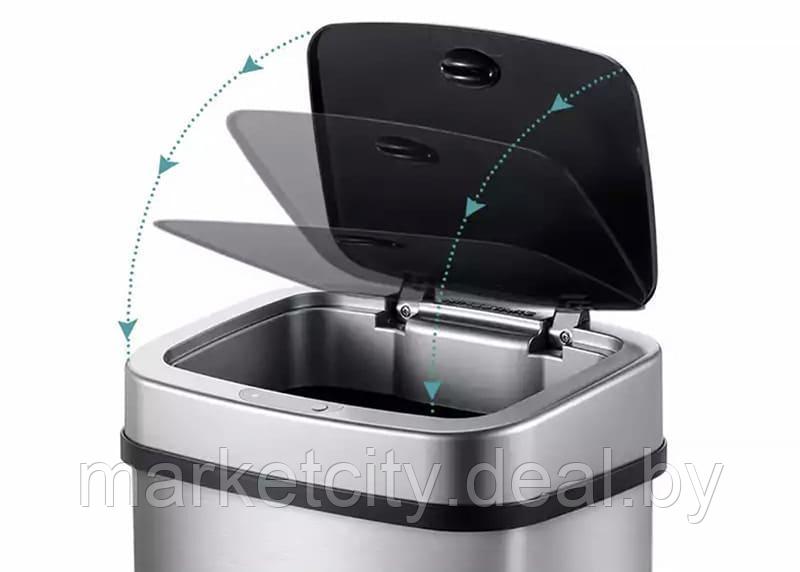 Мусорное ведро Xiaomi Ninestars Stainless steel Sensor Trash Can 15л (DZT-15-5) - фото 6 - id-p162329537