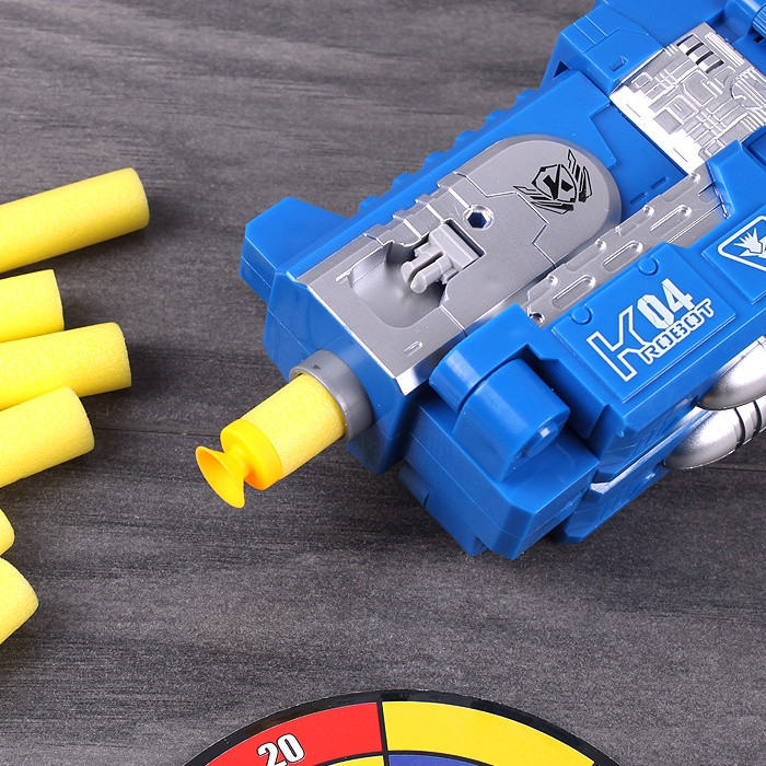 Робот-бластер с мягкими пулями. Игрушка (синий) - фото 2 - id-p162337395