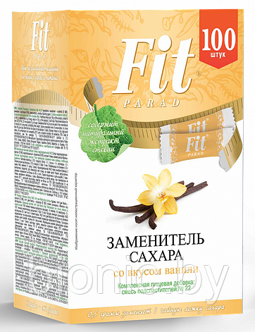 Заменитель сахара ФитПарад №22 со вкусом ванили, стики 100 шт*0,5г 1/10, фото 2