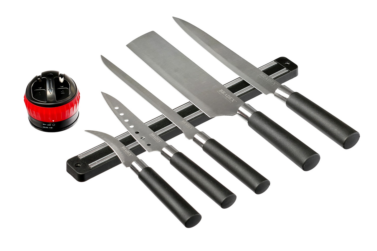 Набор ножей 5 пр. «САМУРАЙ», ножеточка и 
магнитный держатель в комплекте., нерж.сталь, полипропилен