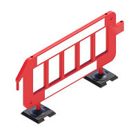 Пластиковый барьер штакетного типа P2000 на резиновых опорах 345