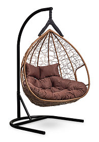 Подвесное двухместное кресло-кокон FISHT шоколадный кокон+шоколадная подушка
