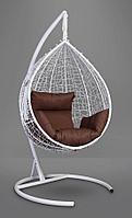 Подвесное кресло-кокон SEVILLA белый кокон+шоколадная подушка