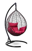 Подвесное кресло-кокон SEVILLA шоколадный кокон+бордовая подушка
