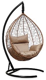 Подвесное кресло-кокон SEVILLA горячий шоколад кокон+бежевая подушка