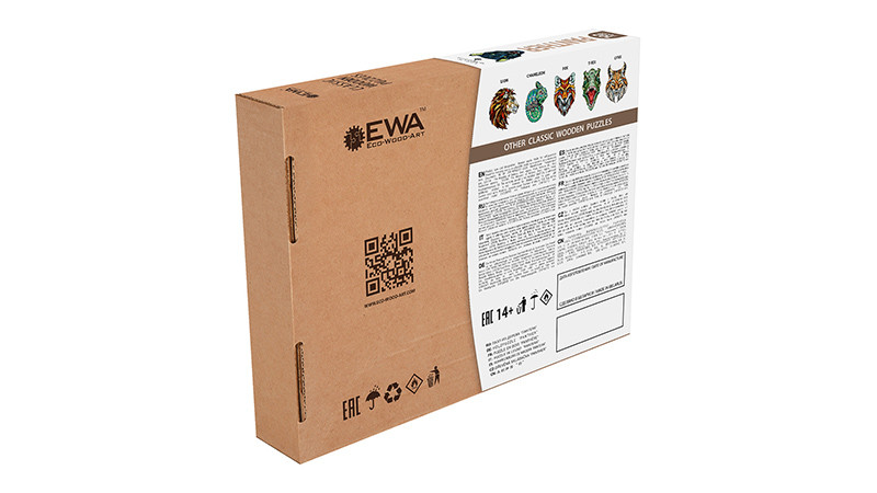 Пантера в крафтовой упаковке размер M. Деревянный пазл EWA, 102 элемента - фото 4 - id-p162398034
