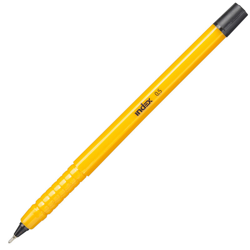 Ручка шариковая, пластиковый желтый корпус, 0,5мм, черная, арт. IBP506/BK(работаем с юр лицами и ИП) - фото 1 - id-p162398387