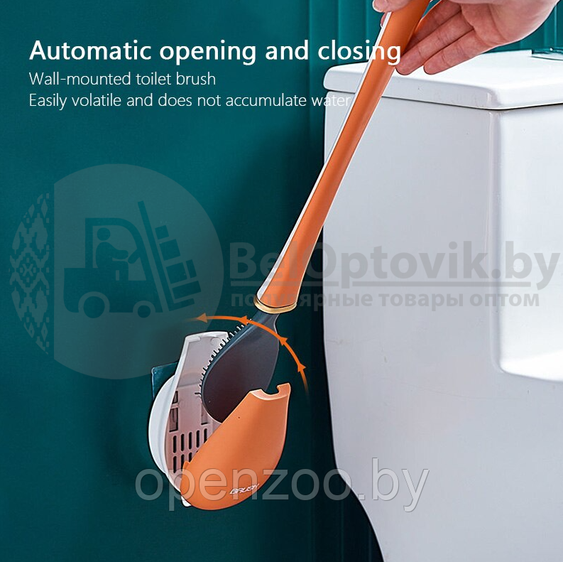 Ершик из эластичного силикона VIP Brush Туалетная плоская щетка для чистки унитаза Зеленый - фото 7 - id-p162398418