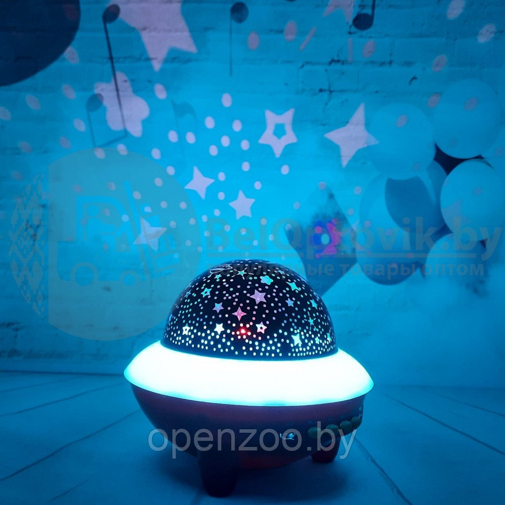 Ночник колонка Летающая тарелка Bluetooth LED Crystal Magik Ball Пульт ДУ Красный корпус - фото 4 - id-p162302473