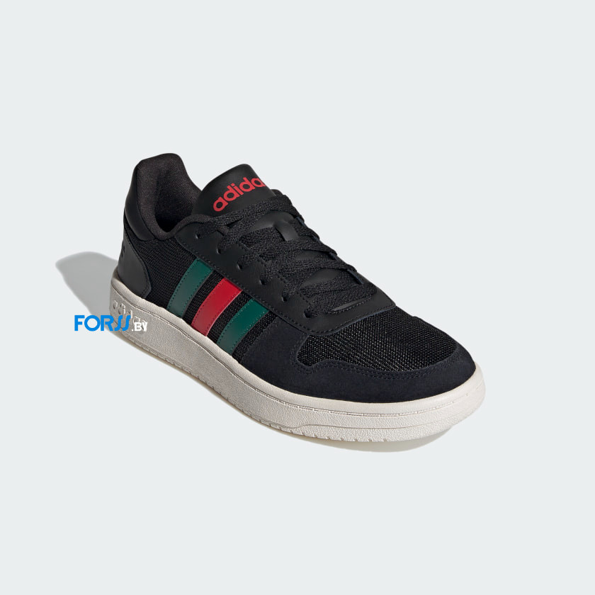 Кроссовки Adidas HOOPS 2.0 (Core Black / Scarlet) - фото 2 - id-p162398352