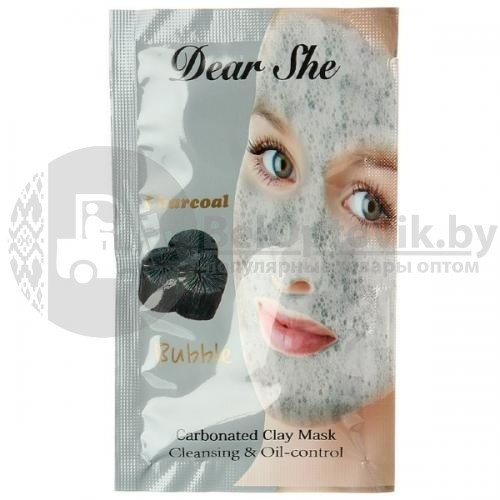 Пузырьковая очищающая маска для лица Dear She, 12 гр. С экстрактом бамбукового угля - фото 9 - id-p110684503