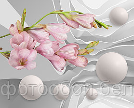 Фотообои 3Д орхидеи и шары