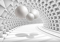 Фотообои 3Д шары в туннеле