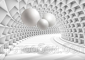 Фотообои 3Д шары в туннеле