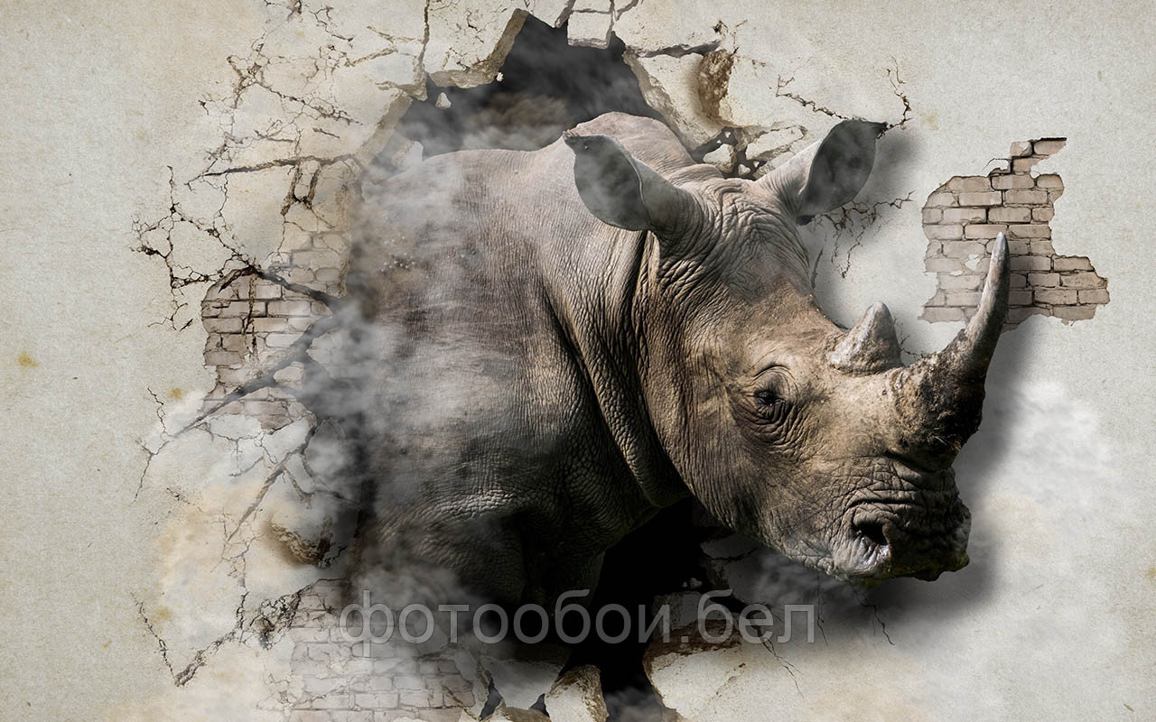 Фотообои Носорог 3Д