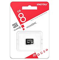 Micro SDHC карта памяти Smart Buy 8GB Сlass 4 (с адаптером SD)(SB8GBSDCL4-01)