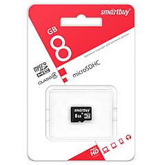 Micro SDHC карта памяти Smart Buy  8GB Сlass 4 (с адаптером SD)(SB8GBSDCL4-01)