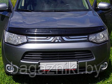 Дефлектор капота SIM Mitsubishi Outlander с 2012 с загибом.РАСПРОДАЖА