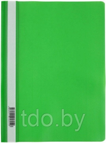 Папка-скоросшиватель пластиковая А4, 160мкм, зеленая с прозрачным верхом