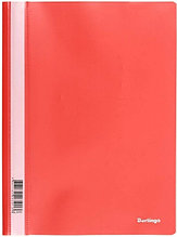 Папка-скоросшиватель пластиковая А4, 180мкм, красная с прозрачным верхом