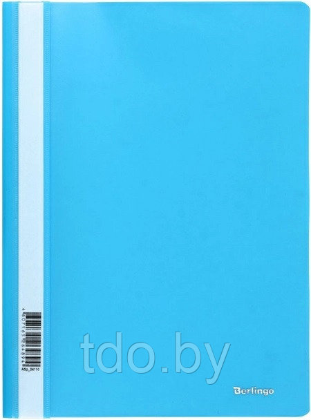 Папка-скоросшиватель пластиковая А4, 180мкм, голубая с прозрачным верхом