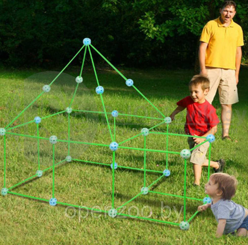 Детский конструктор Build Your Own Den 3D Палатка Создание объемных геометрических фигур 87 деталей, 3 - фото 9 - id-p160887931