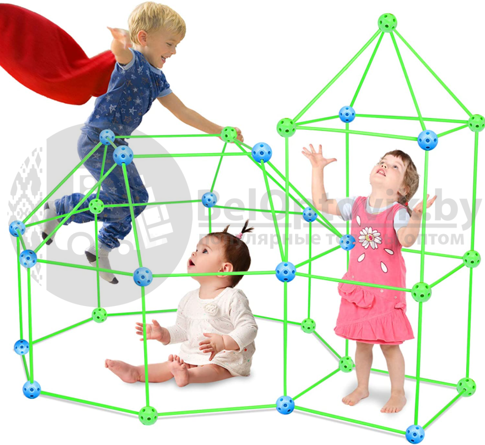 Детский конструктор Build Your Own Den 3D Палатка Создание объемных геометрических фигур 87 деталей, 3 - фото 10 - id-p160888572