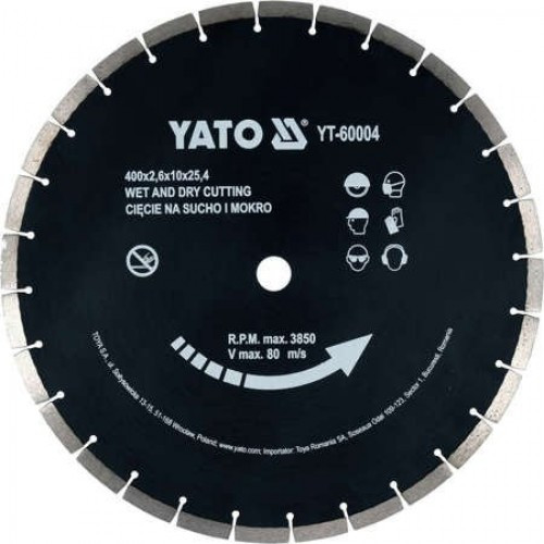 Круг алмазный 400x25,4мм (сегмент) "Yato" YT-60004 - фото 1 - id-p162471716