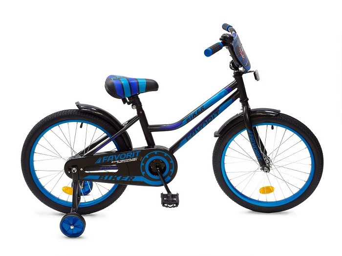 Детский велосипед Favorit Biker 18  черный/синий 2021