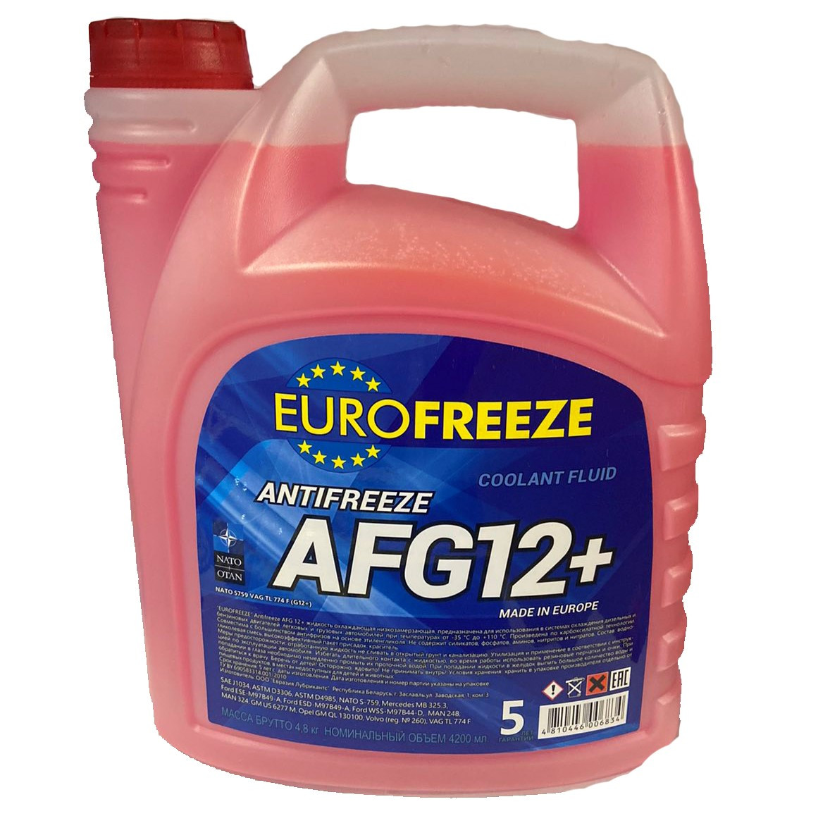 Антифриз  EUROFREEZE AFG 12 -40C красный 5кг G12+