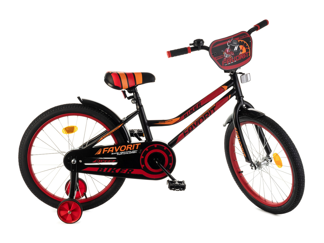 Детский велосипед Favorit Biker 18  черный/красный 2021