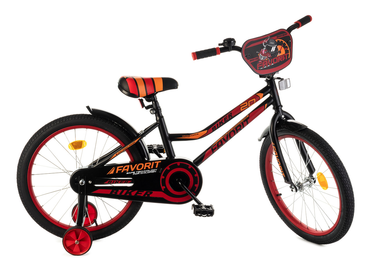Детский велосипед Favorit Biker 20  черный/красный 2021