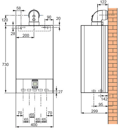 Котёл газовый настенный De Dietrich MS 24 MI (двухконтурный атмо), фото 2