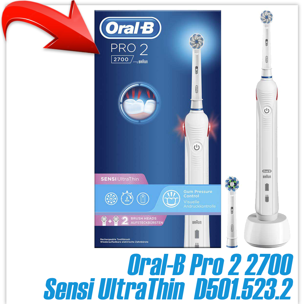 Электрическая зубная щетка Oral-B Pro 2 2700 Sensi UltraThin D501.523.2