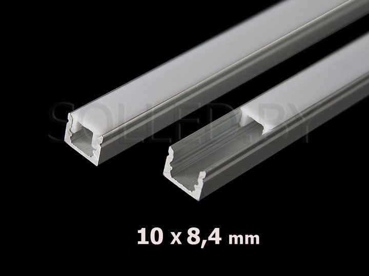 Алюминиевый профиль накладной с экраном 10х8,4 для LED ленты - фото 1 - id-p16399651