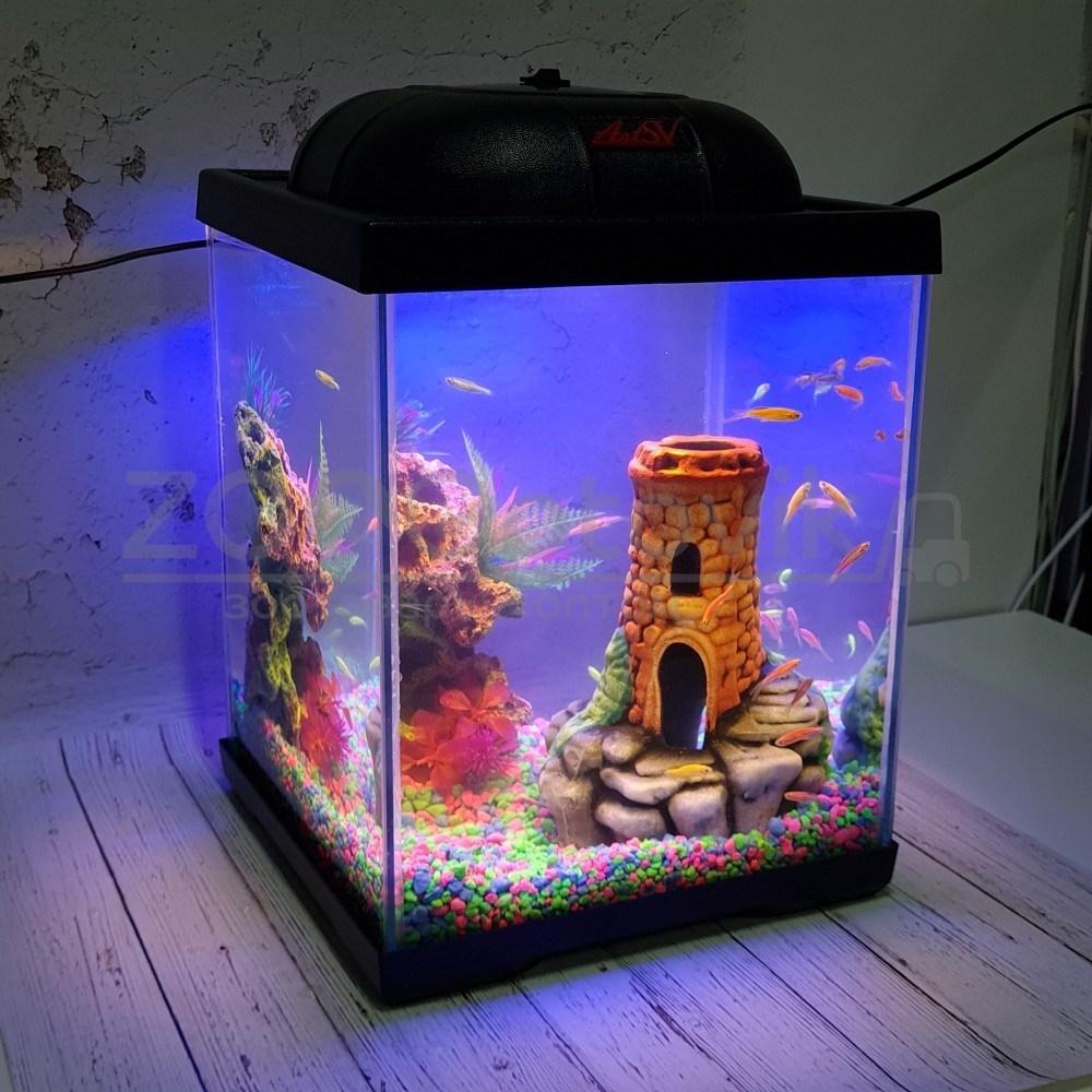 AQUA Аквариум Куб Aqua Glo на 20л. день/ночь с рыбками данио GloFish - фото 3 - id-p162488119