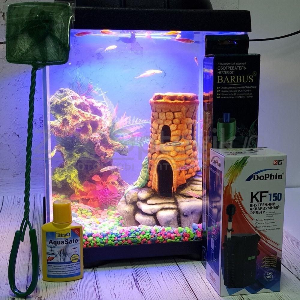 AQUA Аквариум Куб Aqua Glo на 20л. день/ночь с рыбками данио GloFish - фото 8 - id-p162488119