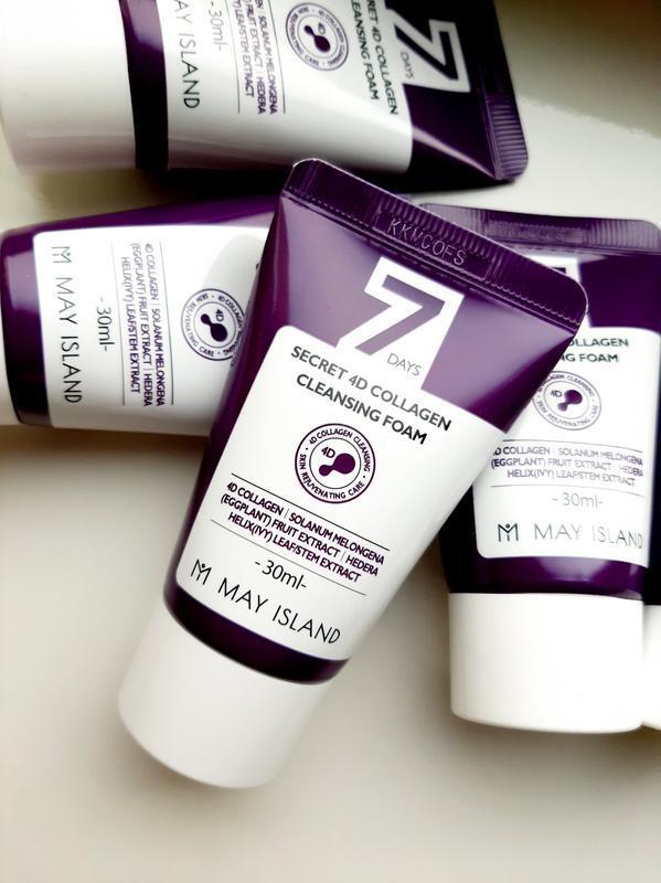 Очищающая пенка с 4 видами коллагена May Island 7 Days Secret 4D Collagen Cleansing Foam 30 ml