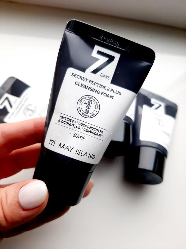 Увлажняющая пенка для умывания may island 7 days secret peptide 8 plus cleansing foam