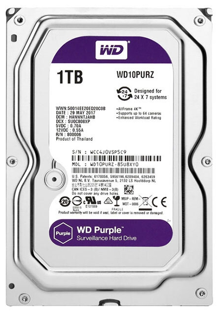 Жесткий диск Western Digital WD Purple 1 TB - фото 1 - id-p162534884