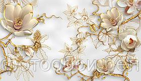 Фотообои 3Д золотые лилии