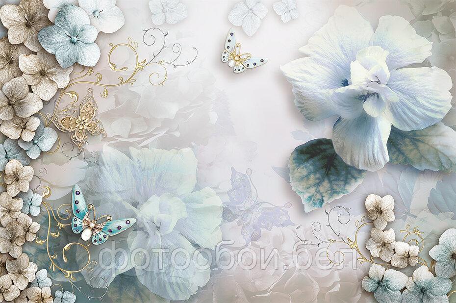 Фотообои 3Д Синие цветы