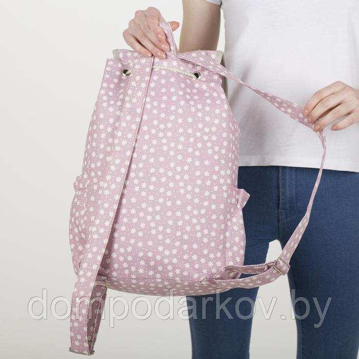 Рюкзак молодёжный, отдел на стяжке, 2 наружных кармана, 2 боковых кармана, цвет розовый - фото 3 - id-p139550943